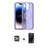 MARSİLYAN™- iPhone 16 Pro Max Kılıf Siluet Minimal Prime - Siyah 3D Antistatik Hayalet Cam Ekran Koruyucu + PVD Metal Kamera Lens - SH