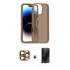 MARSİLYAN™- iPhone 16 Pro Max Kılıf Siluet Minimal Prime - Siyah 3D Antistatik Hayalet Cam Ekran Koruyucu + Pers Alüminyum Kamera Lens - CLTM