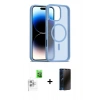 MARSİLYAN™- iPhone 16 Pro Max Kılıf Siluet Minimal Prime - Siyah 3D Antistatik Hayalet Cam Ekran Koruyucu + Raze Metal Kamera Lens - BZ