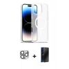 MARSİLYAN™- iPhone 16 Pro Max Kılıf Siluet Minimal Prime - Siyah 3D Antistatik Hayalet Cam Ekran Koruyucu + Pers Alüminyum Kamera Lens - GI