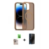 MARSİLYAN™- iPhone 16 Pro Max Kılıf Siluet Minimal Prime - Siyah 3D Antistatik Hayalet Cam Ekran Koruyucu + Raze Metal Kamera Lens - NLGY