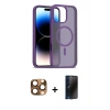 MARSİLYAN™- iPhone 16 Pro Max Kılıf Siluet Minimal Prime - Siyah 3D Antistatik Hayalet Cam Ekran Koruyucu + Pers Alüminyum Kamera Lens - CLTM