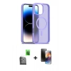 MARSİLYAN™- iPhone 16 Pro Max Kılıf Siluet Minimal Prime - Siyah 3D Antistatik Mat Seramik Nano Ekran Koruyucu + Raze Metal Kamera Lens - SH