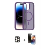 MARSİLYAN™- iPhone 16 Pro Max Kılıf Siluet Minimal Prime - Siyah 3D Antistatik Mat Seramik Nano Ekran Koruyucu + PVD Metal Kamera Lens - GD