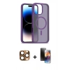 MARSİLYAN™- iPhone 16 Pro Max Kılıf Siluet Minimal Prime - Siyah 3D Antistatik Mat Seramik Nano Ekran Koruyucu + Pers Alüminyum Kamera Lens - CLTM