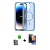 MARSİLYAN™- iPhone 16 Pro Max Kılıf Siluet Minimal Prime - Siyah 3D Antistatik Mat Seramik Nano Ekran Koruyucu + Raze Metal Kamera Lens - SH