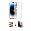 MARSİLYAN™- iPhone 16 Pro Max Kılıf Siluet Minimal Prime - Siyah 3D Antistatik Mat Seramik Nano Ekran Koruyucu + Pers Alüminyum Kamera Lens - CLTM