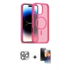 MARSİLYAN™- iPhone 16 Pro Max Kılıf Siluet Minimal Prime - Siyah 3D Antistatik Mat Seramik Nano Ekran Koruyucu + Gri Pers Alüminyum Kamera Lens