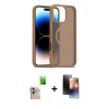 MARSİLYAN™- iPhone 16 Pro Max Kılıf Siluet Minimal Prime - Siyah 3D Antistatik Mat Seramik Nano Ekran Koruyucu + Raze Metal Kamera Lens - NLGY