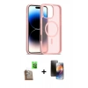 MARSİLYAN™- iPhone 16 Pro Max Kılıf Siluet Minimal Prime - Siyah 3D Antistatik Mat Seramik Nano Ekran Koruyucu + Raze Metal Kamera Lens - CLTM