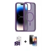 MARSİLYAN™- iPhone 16 Pro Max Kılıf Siluet Minimal Prime - Siyah 3D Antistatik Mat Seramik Nano Ekran Koruyucu + Bilvis Titan Kamera Lens - SH