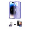 MARSİLYAN™- iPhone 16 Pro Max Kılıf Siluet Minimal Prime - Siyah 3D Antistatik Mat Seramik Nano Ekran Koruyucu + Titanyum Gri Bilvis Titan Kamera Lens
