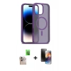 MARSİLYAN™- iPhone 16 Pro Max Kılıf Siluet Minimal Prime - Siyah 3D Antistatik Mat Seramik Nano Ekran Koruyucu + Raze Metal Kamera Lens - NLGY