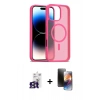 MARSİLYAN™- iPhone 16 Pro Max Kılıf Siluet Minimal Prime - Siyah 3D Antistatik Mat Seramik Nano Ekran Koruyucu + Titanyum Gri Bilvis Titan Kamera Lens