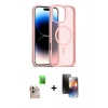 MARSİLYAN™- iPhone 16 Pro Max Kılıf Siluet Minimal Prime - Siyah 3D Antistatik Mat Seramik Nano Ekran Koruyucu + Raze Metal Kamera Lens - NLGY