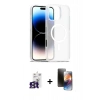 MARSİLYAN™- iPhone 16 Pro Max Kılıf Siluet Minimal Prime - Siyah 3D Antistatik Mat Seramik Nano Ekran Koruyucu + Titanyum Gri Bilvis Titan Kamera Lens