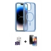 MARSİLYAN™- iPhone 16 Pro Max Kılıf Siluet Minimal Prime - Siyah 3D Antistatik Mat Seramik Nano Ekran Koruyucu + Titanyum Gri Bilvis Titan Kamera Lens