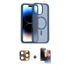 MARSİLYAN™- iPhone 16 Pro Max Kılıf Siluet Minimal Prime - Siyah 3D Antistatik Mat Seramik Nano Ekran Koruyucu + Pers Alüminyum Kamera Lens - CLTM