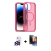 MARSİLYAN™- iPhone 16 Pro Max Kılıf Siluet Minimal Prime - Siyah 3D Antistatik Mat Seramik Nano Ekran Koruyucu + Bilvis Titan Kamera Lens - SH