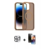 MARSİLYAN™- iPhone 16 Pro Max Kılıf Siluet Minimal Prime - Siyah 3D Antistatik Mat Seramik Nano Ekran Koruyucu + Gri Pers Alüminyum Kamera Lens