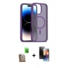 MARSİLYAN™- iPhone 16 Pro Max Kılıf Siluet Minimal Prime - Siyah 3D Antistatik Mat Seramik Nano Ekran Koruyucu + Raze Metal Kamera Lens - CLTM