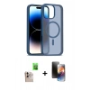 MARSİLYAN™- iPhone 16 Pro Max Kılıf Siluet Minimal Prime - Siyah 3D Antistatik Mat Seramik Nano Ekran Koruyucu + Raze Metal Kamera Lens - NLGY