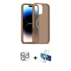 MARSİLYAN™- iPhone 16 Pro Max Kılıf Siluet Minimal Prime - Siyah 3D Antistatik Seramik Nano Ekran Koruyucu + Pers Alüminyum Kamera Lens - GS