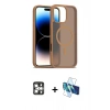 MARSİLYAN™- iPhone 16 Pro Max Kılıf Siluet Minimal Prime - Siyah 3D Antistatik Seramik Nano Ekran Koruyucu + PVD Metal Kamera Lens - GS