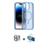 MARSİLYAN™- iPhone 16 Pro Max Kılıf Siluet Minimal Prime - Siyah 3D Antistatik Seramik Nano Ekran Koruyucu + Pers Alüminyum Kamera Lens - GI
