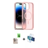 MARSİLYAN™- iPhone 16 Pro Max Kılıf Siluet Minimal Prime - Siyah 3D Antistatik Seramik Nano Ekran Koruyucu + Raze Metal Kamera Lens - NLGY