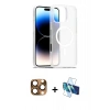 MARSİLYAN™- iPhone 16 Pro Max Kılıf Siluet Minimal Prime - Siyah 3D Antistatik Seramik Nano Ekran Koruyucu + Pers Alüminyum Kamera Lens - CLTM