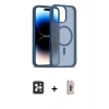 MARSİLYAN™- iPhone 16 Pro Max Kılıf Siluet Minimal Prime - Siyah Bilvis 3D Cam Ekran Koruyucu + PVD Metal Kamera Lens - SH
