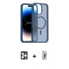 MARSİLYAN™- iPhone 16 Pro Max Kılıf Siluet Minimal Prime - Siyah Bilvis 3D Cam Ekran Koruyucu + PVD Metal Kamera Lens - GD