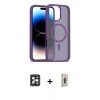 MARSİLYAN™- iPhone 16 Pro Max Kılıf Siluet Minimal Prime - Siyah Bilvis 3D Cam Ekran Koruyucu + PVD Metal Kamera Lens - SH