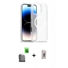 MARSİLYAN™- iPhone 16 Pro Max Kılıf Siluet Minimal Prime - Siyah Bilvis 3D Cam Ekran Koruyucu + Siyah Raze Metal Kamera Lens
