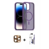 MARSİLYAN™- iPhone 16 Pro Max Kılıf Siluet Minimal Prime - Siyah Bilvis 3X AR Hayalet Cam Ekran Koruyucu + Pers Alüminyum Kamera Lens - CLTM