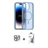 MARSİLYAN™- iPhone 16 Pro Max Kılıf Siluet Minimal Prime - Siyah Bilvis 3X AR Hayalet Cam Ekran Koruyucu + Pers Alüminyum Kamera Lens - GI