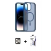 MARSİLYAN™- iPhone 16 Pro Max Kılıf Siluet Minimal Prime - Siyah Bilvis 3X AR Hayalet Cam Ekran Koruyucu + PVD Metal Kamera Lens - GD