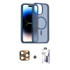 MARSİLYAN™- iPhone 16 Pro Max Kılıf Siluet Minimal Prime - Siyah Bilvis 3X AR Hayalet Cam Ekran Koruyucu + Pers Alüminyum Kamera Lens - CLTM