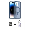 MARSİLYAN™- iPhone 16 Pro Max Kılıf Siluet Minimal Prime - Siyah Bilvis 3X AR Hayalet Cam Ekran Koruyucu + PVD Metal Kamera Lens - GS
