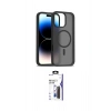 MARSİLYAN™- iPhone 16 Pro Max Kılıf Siluet Minimal Prime - Siyah Bilvis 3X AR Hayalet Cam Ekran Koruyucu