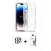 MARSİLYAN™- iPhone 16 Pro Max Kılıf Siluet Minimal Prime - Siyah Bilvis 3X AR HD Cam Ekran Koruyucu + Pers Alüminyum Kamera Lens - GI