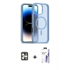 MARSİLYAN™- iPhone 16 Pro Max Kılıf Siluet Minimal Prime - Siyah Bilvis 3X AR HD Cam Ekran Koruyucu + PVD Metal Kamera Lens - GD