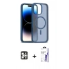 MARSİLYAN™- iPhone 16 Pro Max Kılıf Siluet Minimal Prime - Siyah Bilvis 3X AR HD Cam Ekran Koruyucu + PVD Metal Kamera Lens - GS