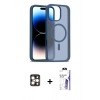MARSİLYAN™- iPhone 16 Pro Max Kılıf Siluet Minimal Prime - Siyah Bilvis 3X AR HD Cam Ekran Koruyucu + PVD Metal Kamera Lens - GD