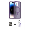 MARSİLYAN™- iPhone 16 Pro Max Kılıf Siluet Minimal Prime - Siyah Bilvis 3X AR HD Cam Ekran Koruyucu + PVD Metal Kamera Lens - GD
