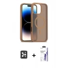 MARSİLYAN™- iPhone 16 Pro Max Kılıf Siluet Minimal Prime - Siyah Bilvis 3X AR HD Cam Ekran Koruyucu + PVD Metal Kamera Lens - SH