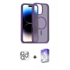 MARSİLYAN™- iPhone 16 Pro Max Kılıf Siluet Minimal Prime - Siyah Bilvis 5in1 3D Magic Cam Ekran Koruyucu + Pers Alüminyum Kamera Lens - GS