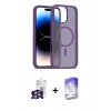 MARSİLYAN™- iPhone 16 Pro Max Kılıf Siluet Minimal Prime - Siyah Bilvis 5in1 3D Magic Cam Ekran Koruyucu + Bilvis Titan Kamera Lens - GS