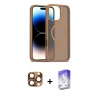 MARSİLYAN™- iPhone 16 Pro Max Kılıf Siluet Minimal Prime - Siyah Bilvis 5in1 3D Magic Cam Ekran Koruyucu + Çöl Titanyum Pers Alüminyum Kamera Lens